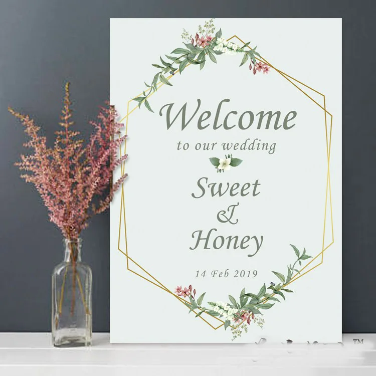 welcome board S Персонализированные холщовые украшения на день рождения, украшения на заказ, свадебные вывески - Цвет: welcome board S
