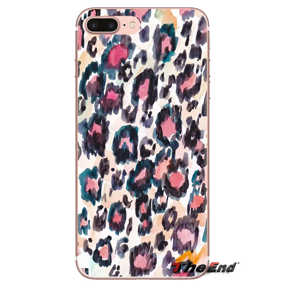 Прозрачный термополиуретановый чехол коричневого желтого золота с леопардовым