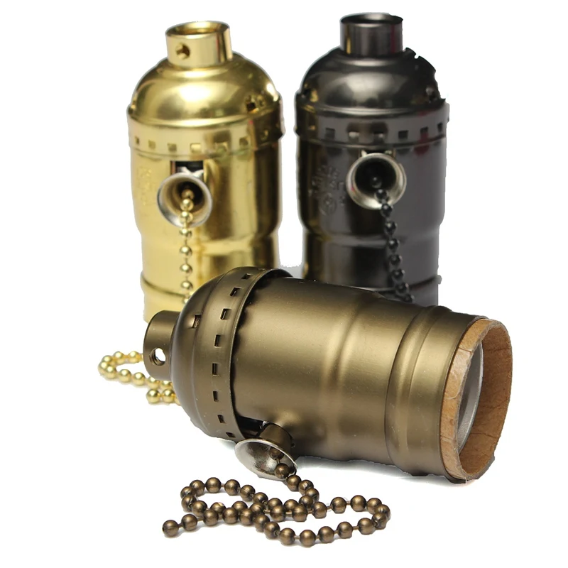 Ретро лампа Эдисона базы винт лампы Алюминий оболочки держатель античный