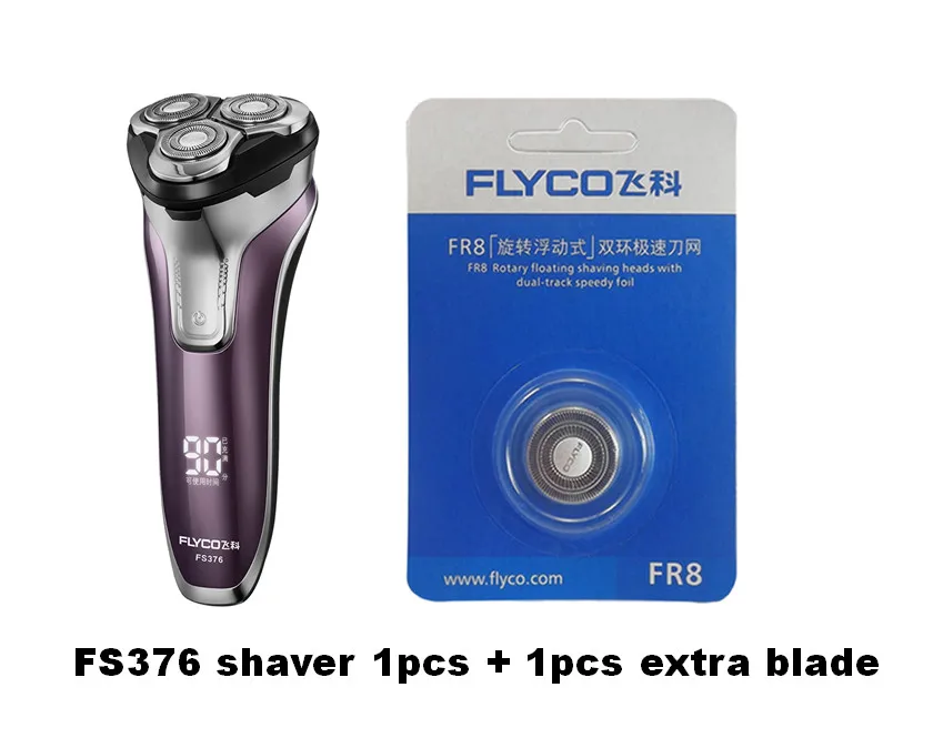 Fs376 flyco бритва 110 В Мужская бритва 220 В Мужская бритва портативная электрическая бритва 1 час зарядки 3D мужская бритва Водонепроницаемый всплывающий триммер - Цвет: extra blade 1pcs