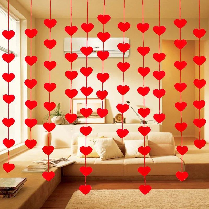 16 шт./пакет нетканые сердце занавес свадебный номер партии украшение Творческий