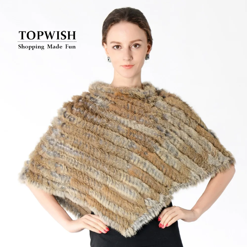 Новинка шаль из натурального кроличьего меха модное женское пончо пашмины TNT682|fur