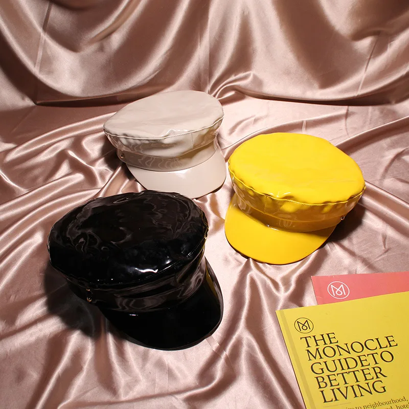 2019 весенние женские шляпы с заклепками из искусственной кожи перламутровый