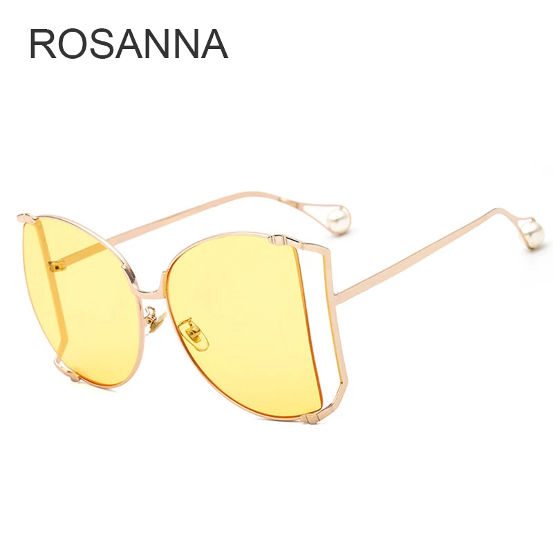 Женские квадратные солнцезащитные очки ROSANNA большие с жемчужинами и прозрачными