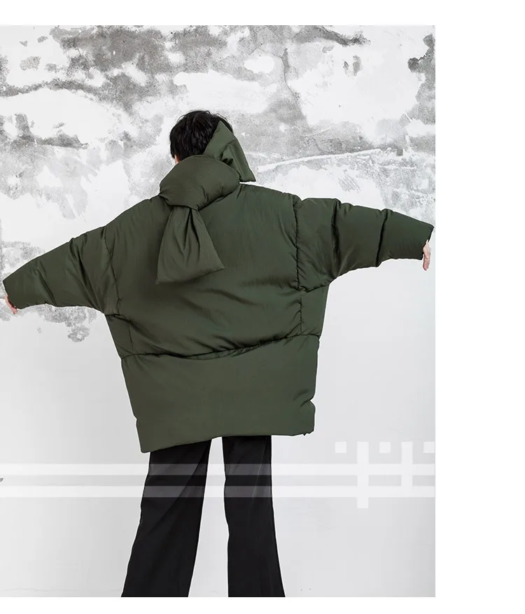 IRINAY212 Новая коллекция с шарфом двубортный oversize Асимметричный Зима белая утка подпушка куртка пальто для женщин