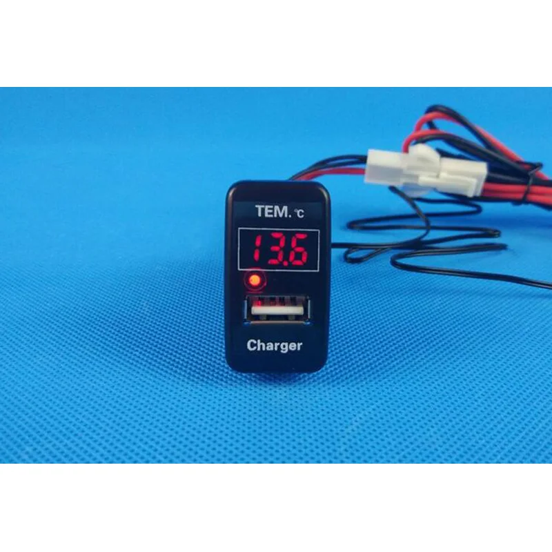 USB зарядное устройство аудиоразъем индикатор напряжения температуры для Toyota PRADO