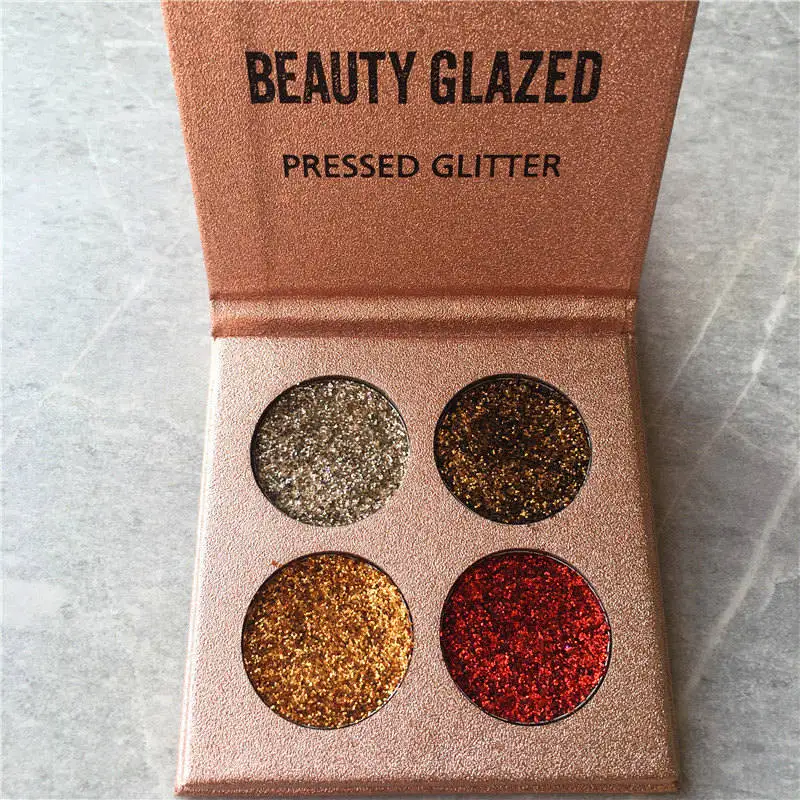 Палетка теней Beauty Glazed с блестками тени для век 4 цветов Зачарованными