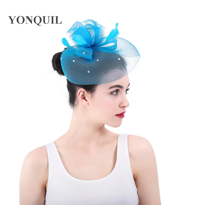Шикарная Женская Вуалетка в стиле Дерби шляпа с перьями аксессуары для волос