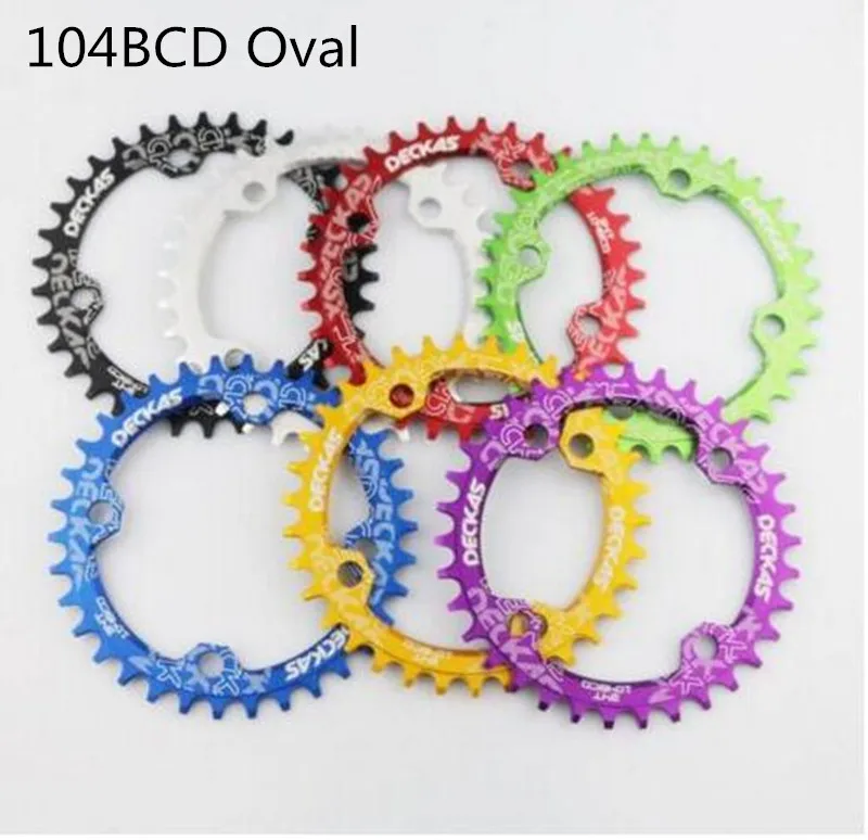 Deckas 104BCD овальная Звездочка MTB горный велосипед кольцо цепи велосипеда мм 32/34/36/38T Ультралегкая система зубчатая пластина Запчасти 104bcd