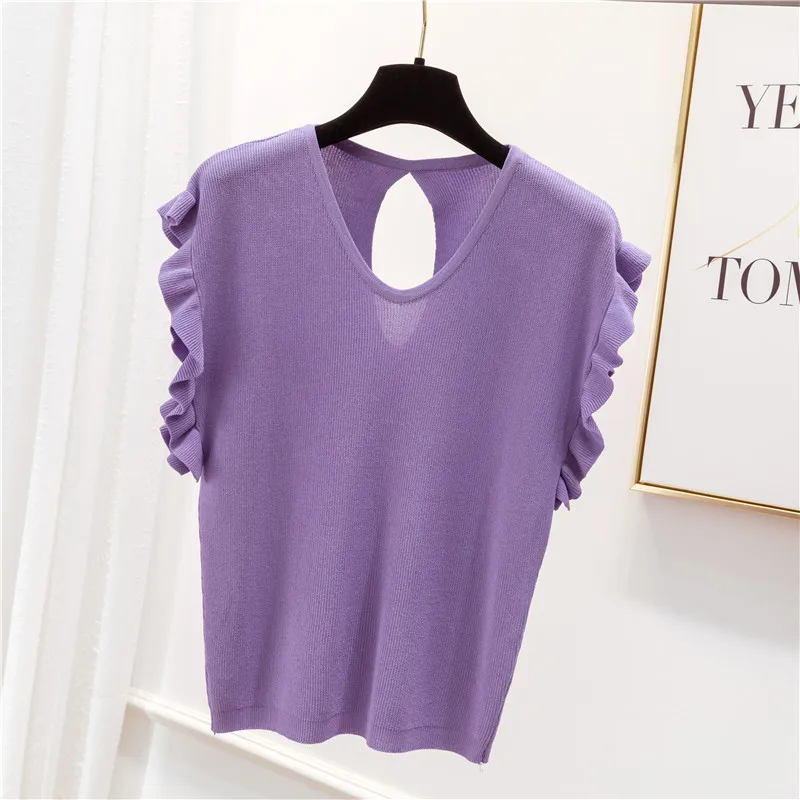 Женская трикотажная футболка без рукавов FTLZZ хлопковая Футболка с круглым