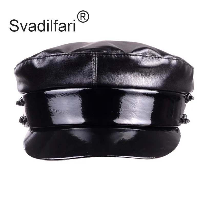 Svadilfari женская шапка из натуральной кожи в стиле милитари, новинка, стильная шапка из натуральной овчины для девушек, шапка для школьников, шапки s