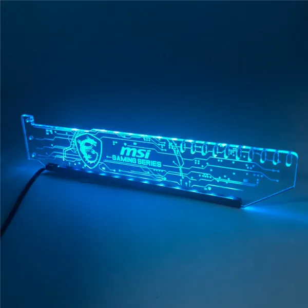 Ice Blue(Remark NO.) Кронштейн для видеокарты RGB(12 В)/Aurora(5 В), синхронизация AURA, стоячий светильник, защита от загрязнения, поддержка партнеров, шасси, светодиодный VGA, ASUS - Цвет лезвия: Ice Blue(Remark NO.)