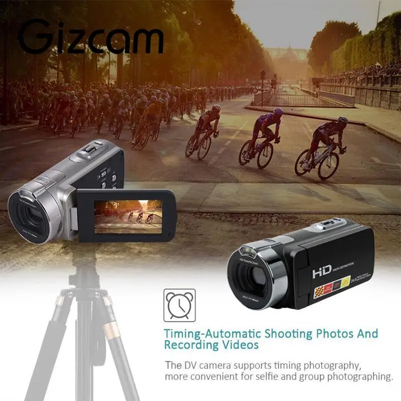Gizcam HDV 312P 2.7'' inch 24.0MP Digital Camera 1080P 16x Zoom DV 270 Degrees Rotate Screen With Microphone Speaker UK/US Plug |