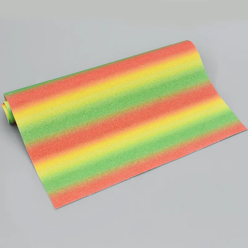 A4 искусственная кожа Градиент Радуга Цвет Блеск украшения для дома рукодельные