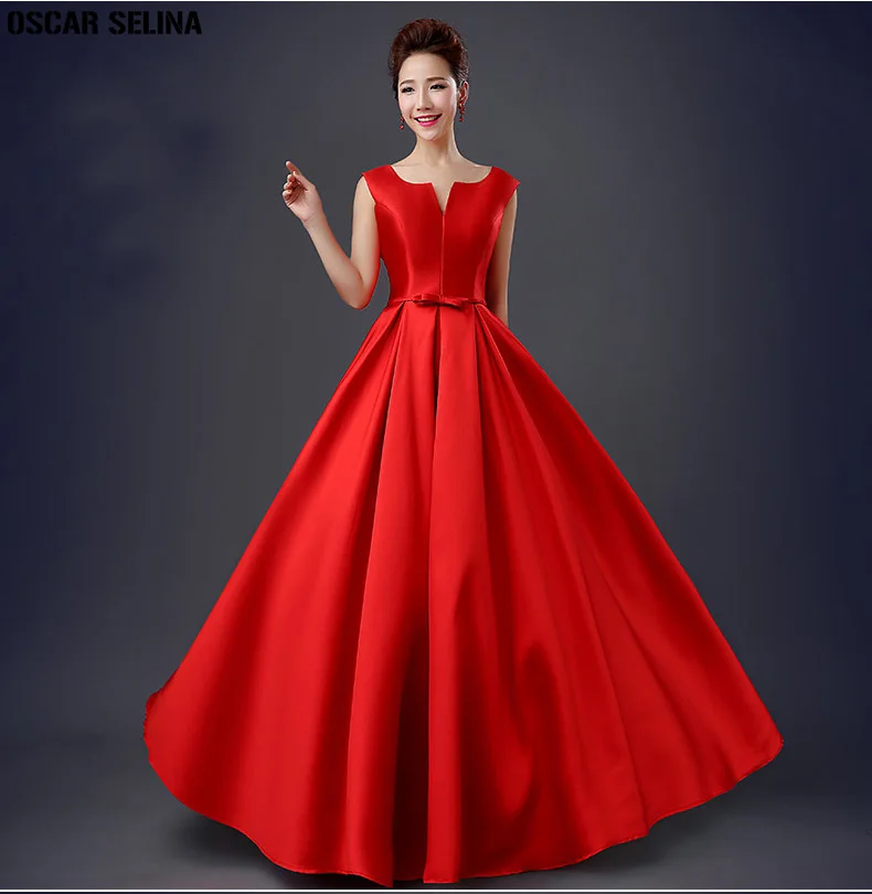 OSCAR SELINA vestido boda mujer invitada хит продаж сексуальное атласное платье с v образным