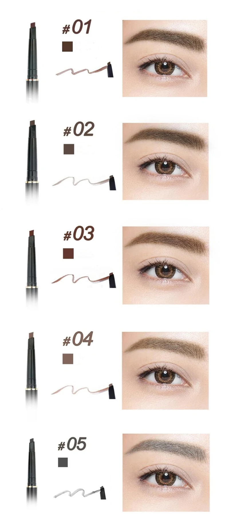 Maquillaje Natural Double-Ended Tint Eyebrow Pencil Waterproof Eyebrows Enhancer Korean Cosmetics Makeup For Women