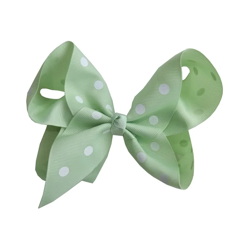 520 Seafoam Green 6 шт 4 дюйма горошек волосы луки для маленьких девочек Заколки для волос заколки для волос аксессуары шпилька Головные уборы лента для волос Луки заколки - Цвет: 520 Seafoam Green