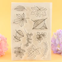 ylcs004 leaves silicone clear stamps for scrapbooking seals diy album cards decoration transparent stamp rubber stamp 1116cm