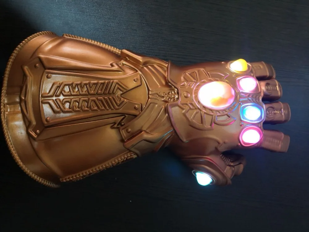 Светодиодный светильник Thanos Infinity Gauntlet Мстители Бесконечность войны косплей горячая ПВХ/латекс светодиодный перчатки для игрушки для детей и взрослых подарок костюм реквизит