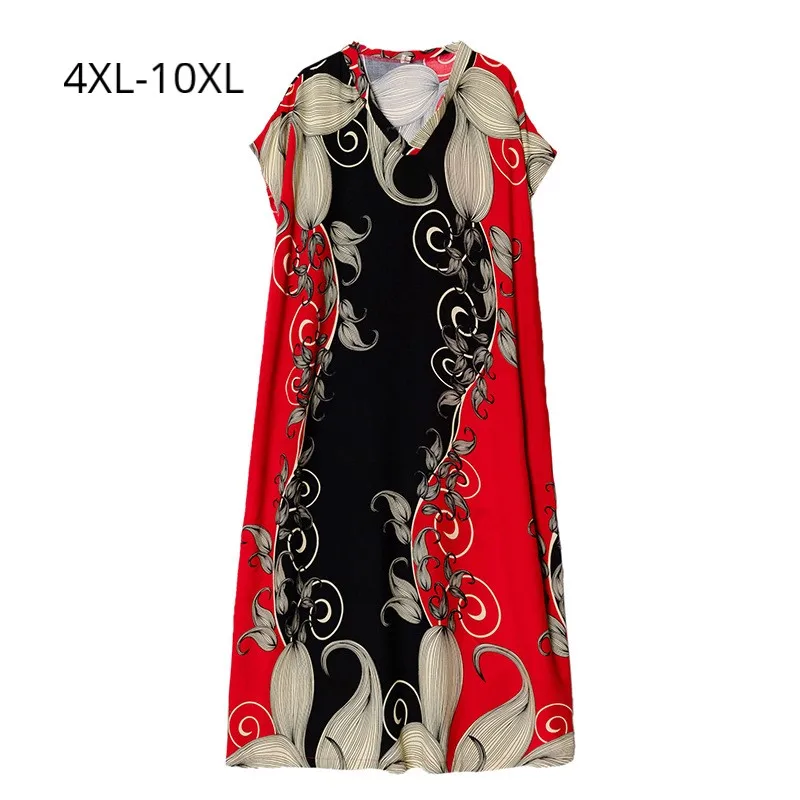 Женское летнее платье макси из хлопка и льна с V образным вырезом коротким рукавом|Женские платья| |