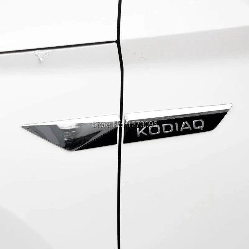 Для Skoda Kodiaq Karoq, АБС-пластик, автомобильный боковой двери крыло эмблема значок Стикеры оригинальные внешние автомобильные аксессуары для стайлинга