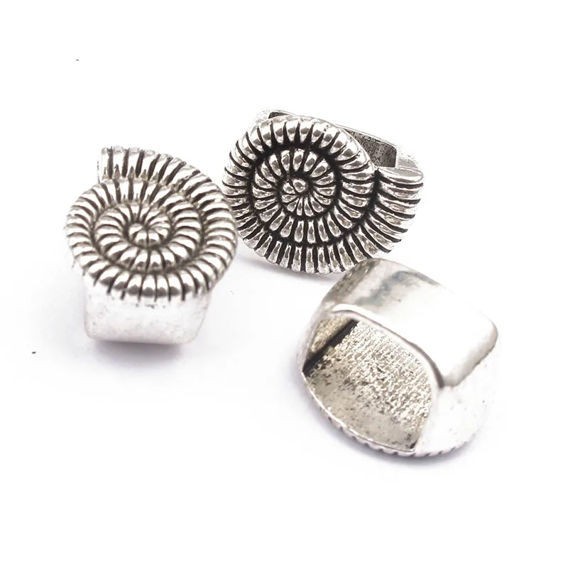 10 шт. античный серебряный спираль в форме ракушки слайдер разделитель для 10*6 мм