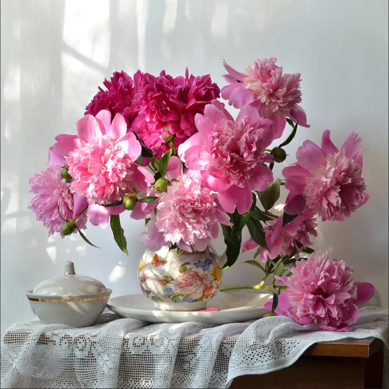 Украшения для стола DIY бриллиант ручной работы живописи цветы Картина Вышивка