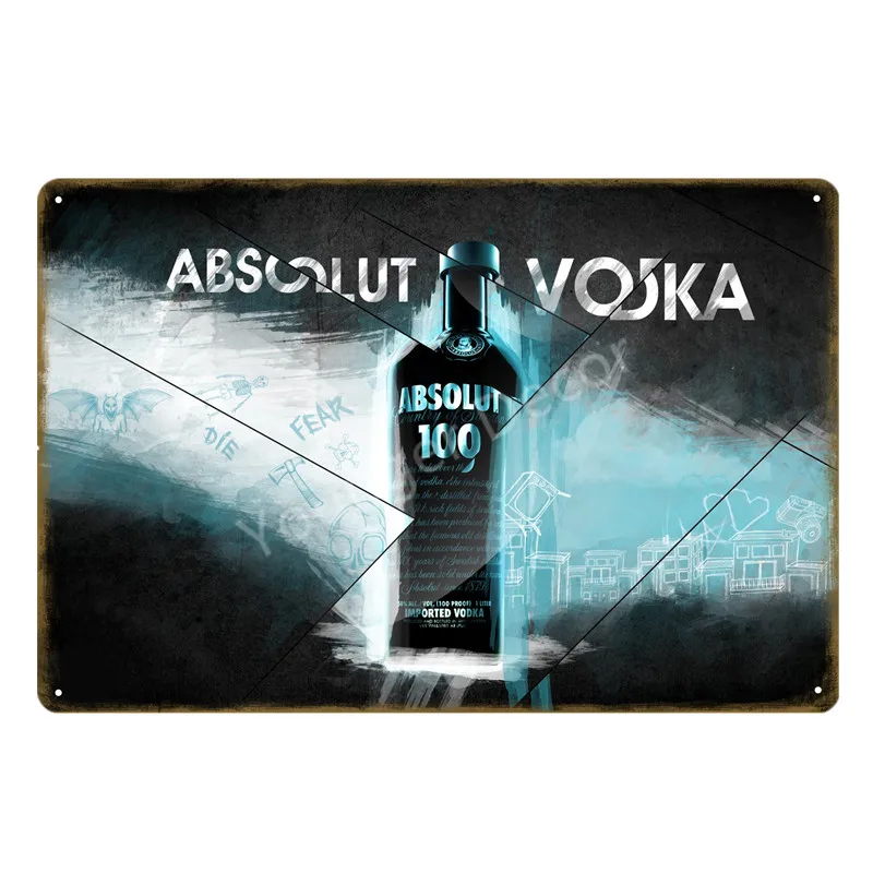 Absolut водка металлическая жестяная вывеска страна ШВЕЦИЯ Пиво Вино стены искусства печати железа плакат Винтаж Бар Паб домашний декор табличка YA205