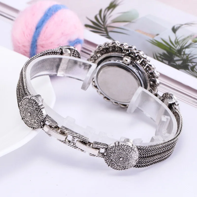 Дропшиппинг женские часы со стразами модные повседневные серебряные сетчатые