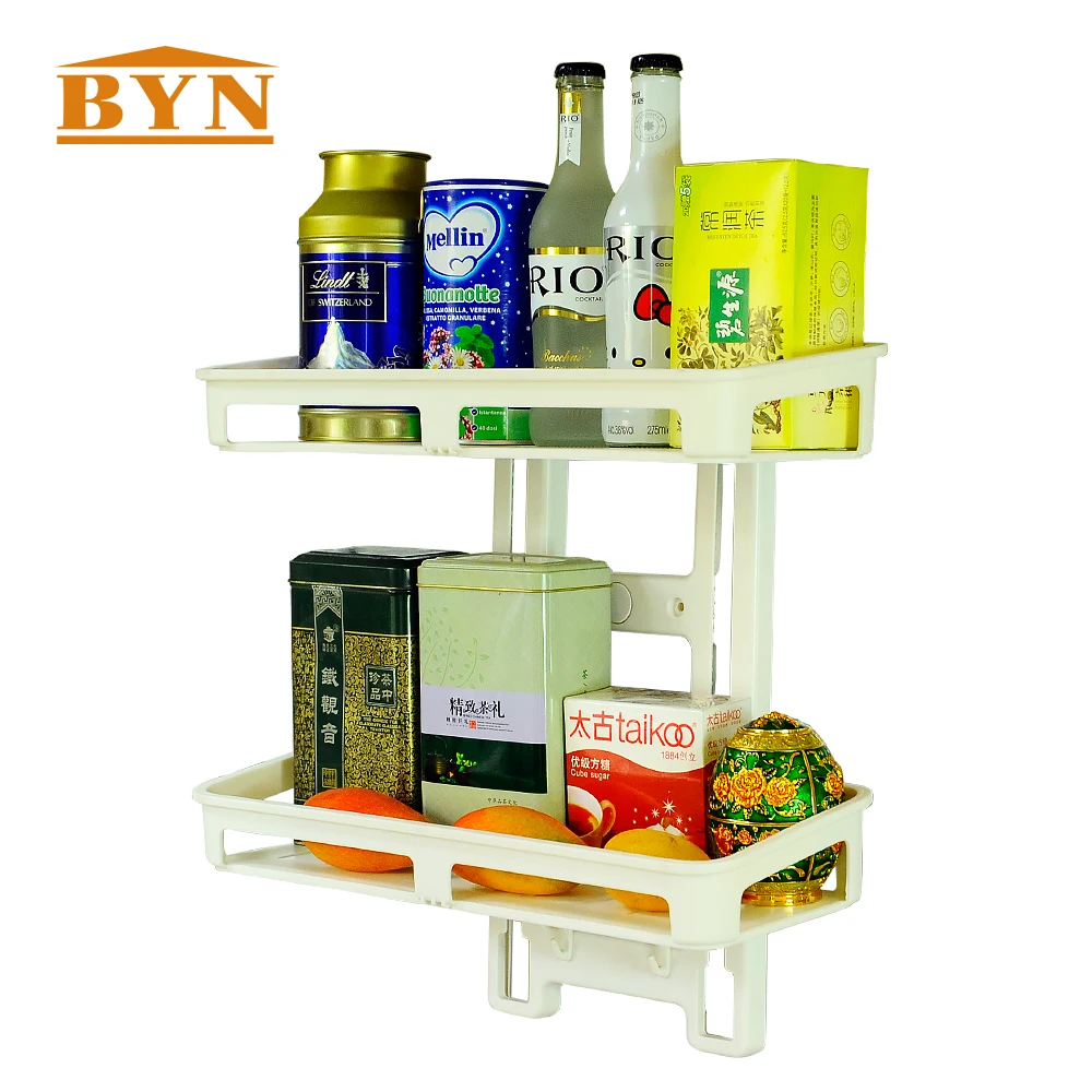 

BYN Wall Mounted Kitchen Suction Cup Caddy Storage Spice Shelf Refrigerator Room Save DQ1409