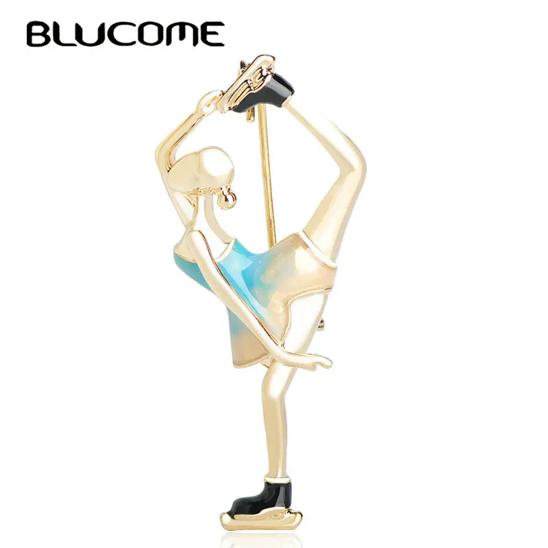 Женская/Детская корсажная булавка Blucome синяя эмалированная из металлического