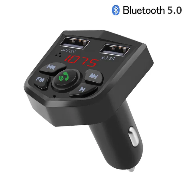 Bluetooth 5.0 Bluetooth 5,0 автомобильный комплект MP3-плеер fm-передатчик Micro SD TF воспроизведение музыки светодиодный двойной USB 4.1A автомобильное зарядное устройство дисплей напряжения - Название цвета: Bluetooth 5.0