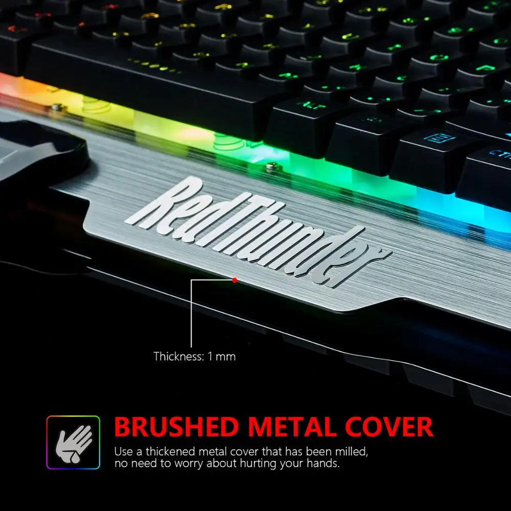 Проводная игровая клавиатура RedThunder K900 RGB с подсветкой 25 клавиш, эргономичная клавиатура с защитой от привидения для настольных игр и набора текста