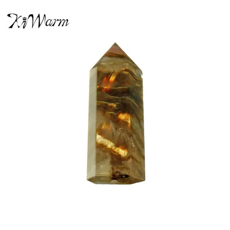 KiWarm редкий симпатичный желтый кварцевый кристалл одиночная Концевая палочка