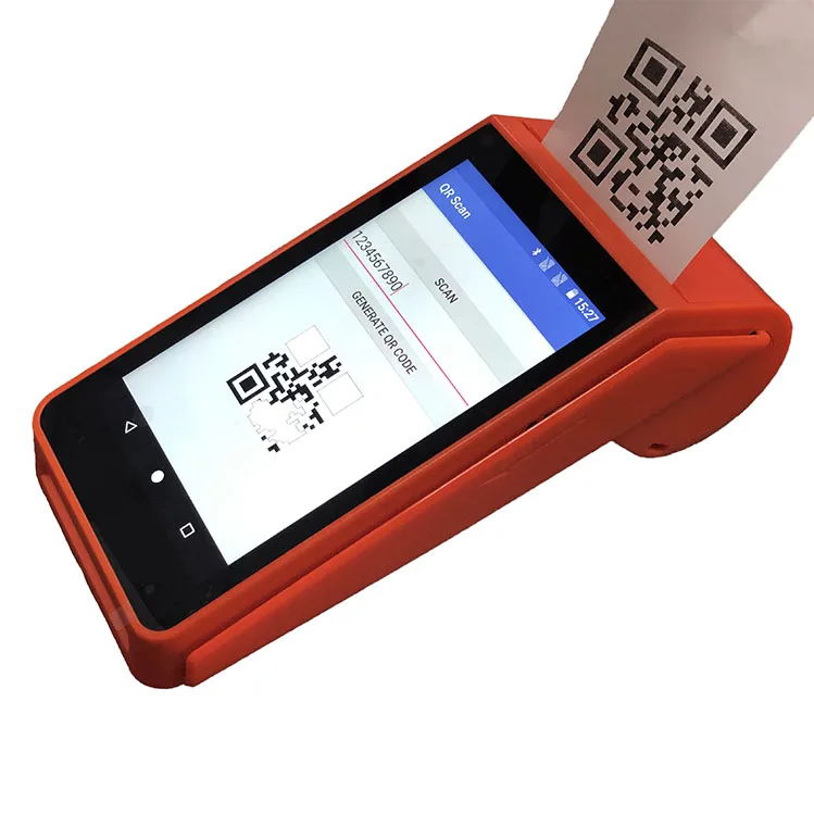 13% Скидка Портативный 4g Android POS чековый принтер с 1D/2D сканированием для парковки