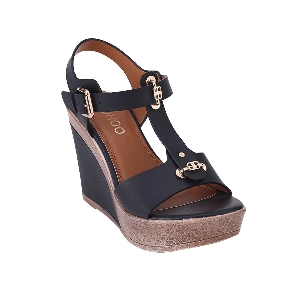 HEYIYI/обувь женские босоножки с Т образным ремешком на платформе танкетке высоком