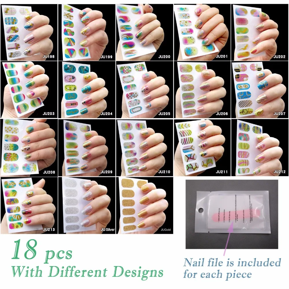 Bittb 18 шт. маникюрные наклейки для ногтей лаки гелевые фольги красочные переводные