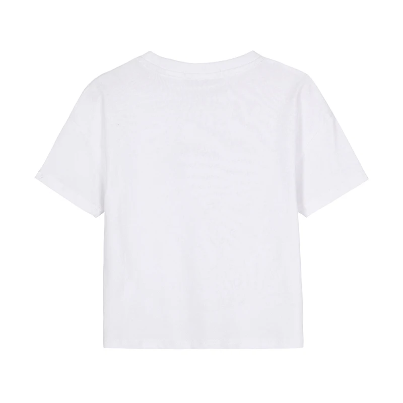 Pioneer kids/летние футболки с короткими рукавами для девочек, свободные футболки с леопардовым принтом и буквенным принтом, детская одежда, EDT910006