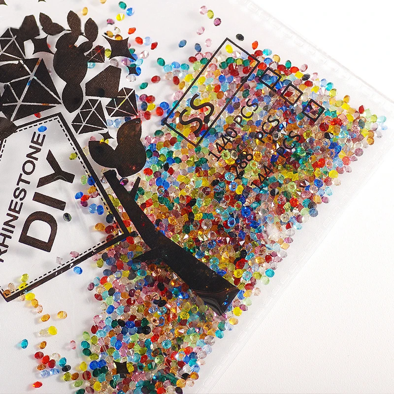 

MEET ACROSS 1440pcs/lot Transparent Nail Rhinestones Colorful Crystal Glass Stones DIY Manicure Nail Art Decorations