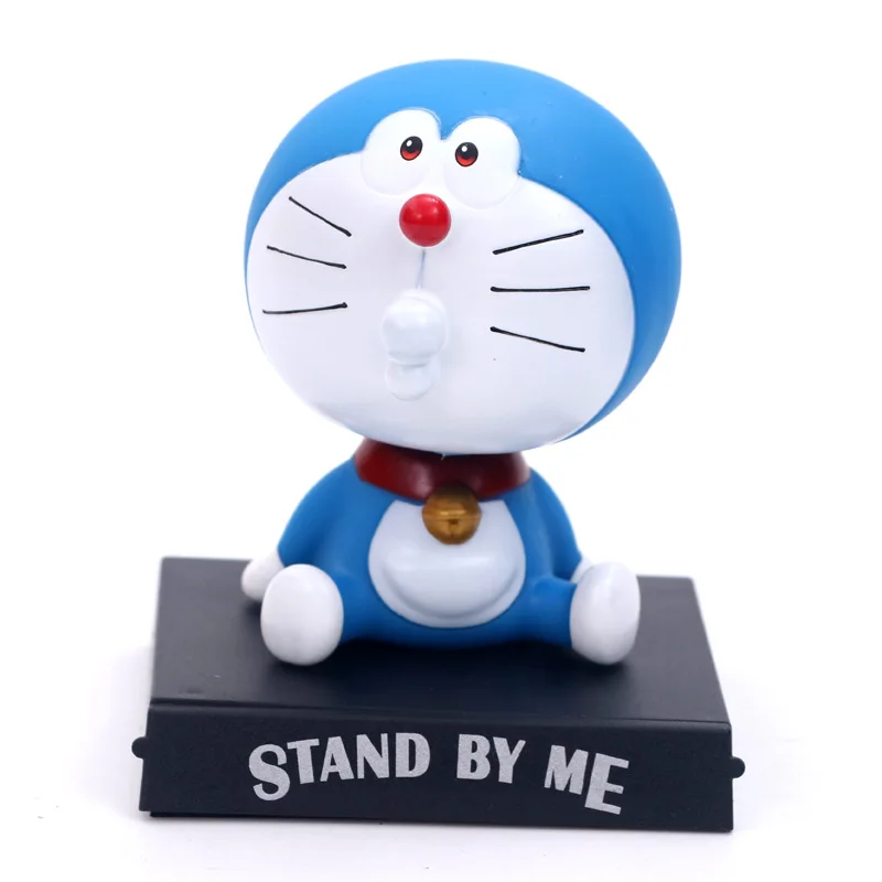 11 см Doraemon Аниме Фигурка встряхните голову держатель телефона кронштейн украшение автомобиля аниме модель ПВХ игрушки для рождественских подарков
