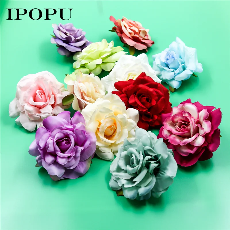 50 шт. Свадебные украшения Искусственные головки цветов 10 см для DIY ВЕНОК