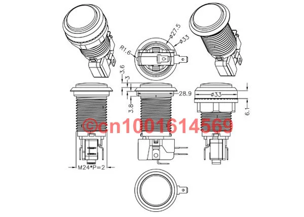 2 игрока аркадная светодиодная подсветка 16 x кнопочных кнопок и джойстик 8