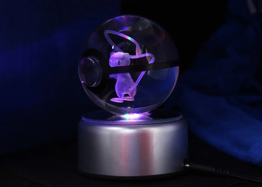 Покемон мяч Фигурки игрушки Карманный шар аниме модель MEW Фигурки Игрушка светодиодный освещение Покемон го дети лучший подарок