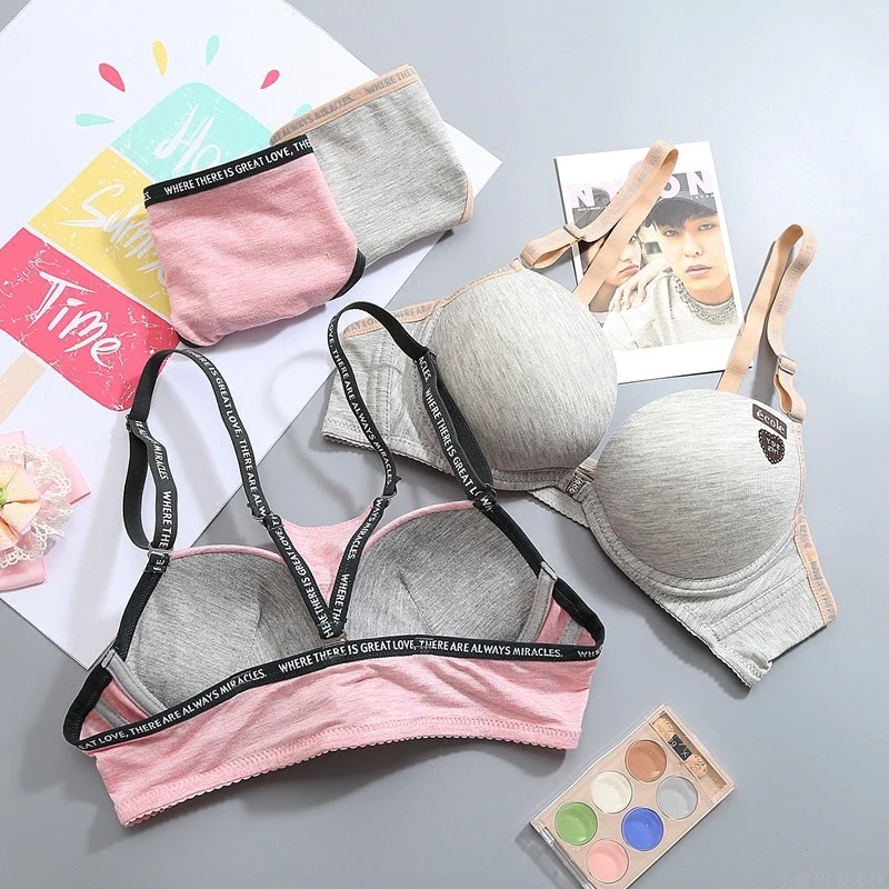Комплект тренировочного нижнего белья для девочек удобный бюстгальтер с тонкой