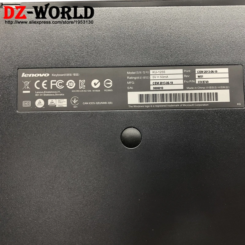 Новая Оригинальная клавиатура для Lenovo Thinkpad USB KU-1255 английская раскладка