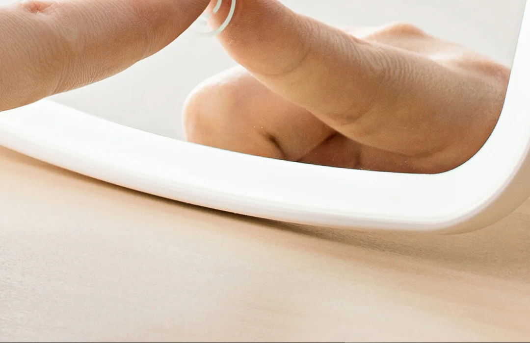 Xiaomi Mijia, интеллектуальное портативное зеркало для макияжа, настольное, светодиодное, складное, световое зеркало, для общежития, настольное, adjustable