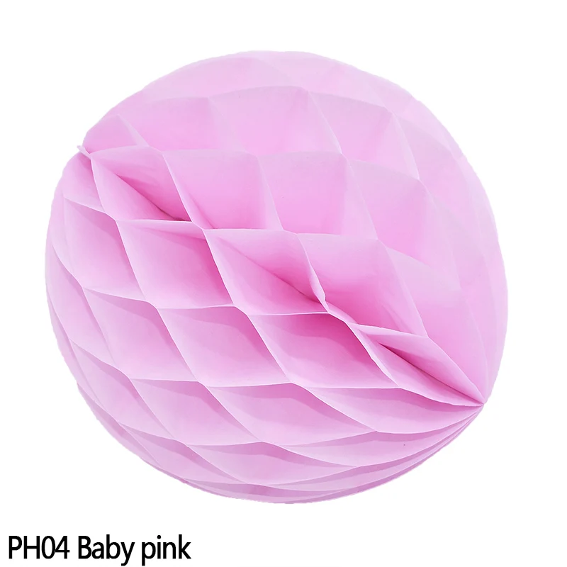 H04 baby pink 10 шт 2'-12 ''сотовые шарики круглые ткани круглые подвесные бумажные фонари ремесло для свадьбы или «нулевого дня рождения» вечерние рождественские украшения - Цвет: H04 baby pink