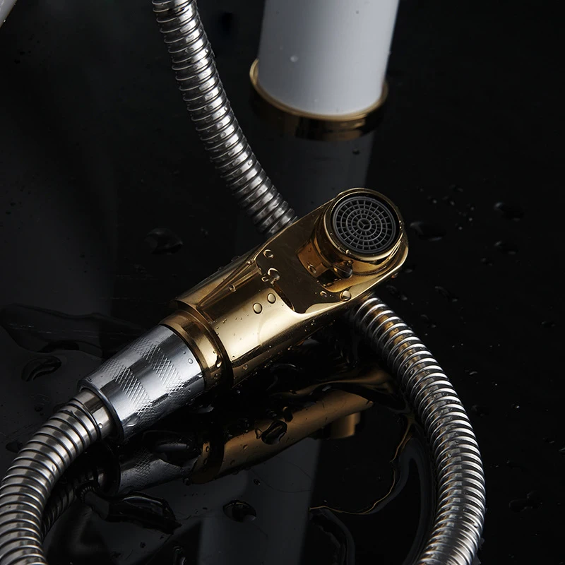 Pull out faucet Design for Washing Hair and Face Polished Chrome Bathroom Faucet Basin sink Mixer Tap Torneira Banheiro W005 |