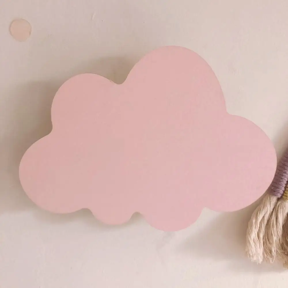 pink cloud Креативный светодиодный настенный светильник с изображением деревянных облаков, простой Безопасный детский мультяшный светильник для спальни, крыльца, прохода, фонарей, коридора, светильника с питанием от батареи - Цвет абажура: pink cloud
