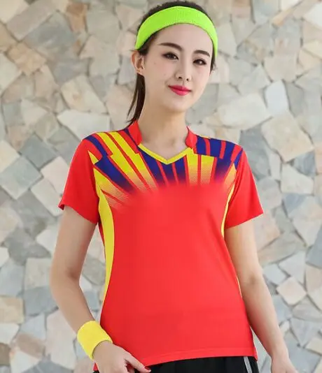 Women Orange Shirt Футболка для бадминтона Мужская, женская одежда для тенниса, униформа для настольного тенниса, vetements tennis, шорты для пинг-понга для девочек, шорты для тренировок - Цвет: Women Orange Shirt
